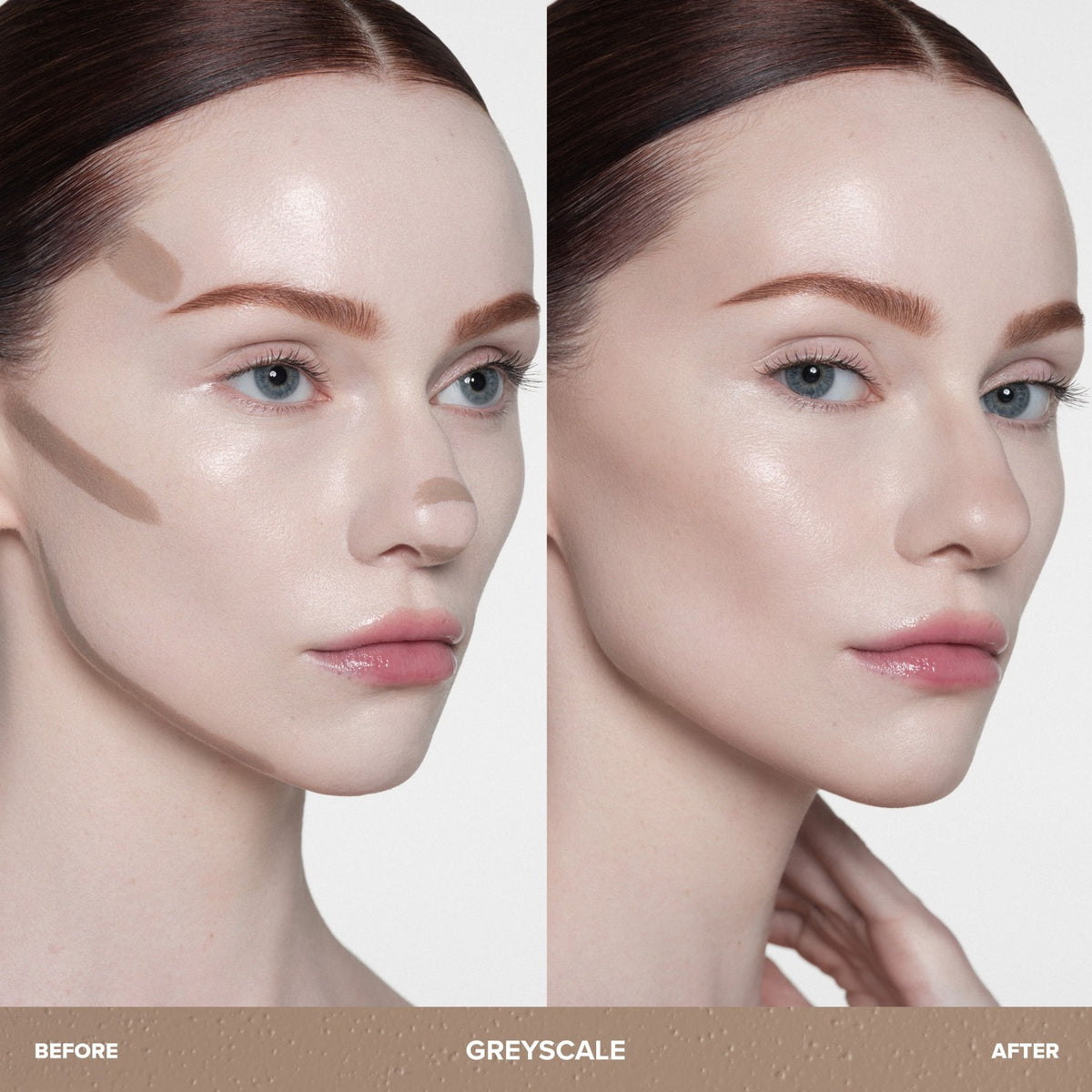Anastasia Beverly Hills Smooth Blur Contour Stick - Greyscale before and after