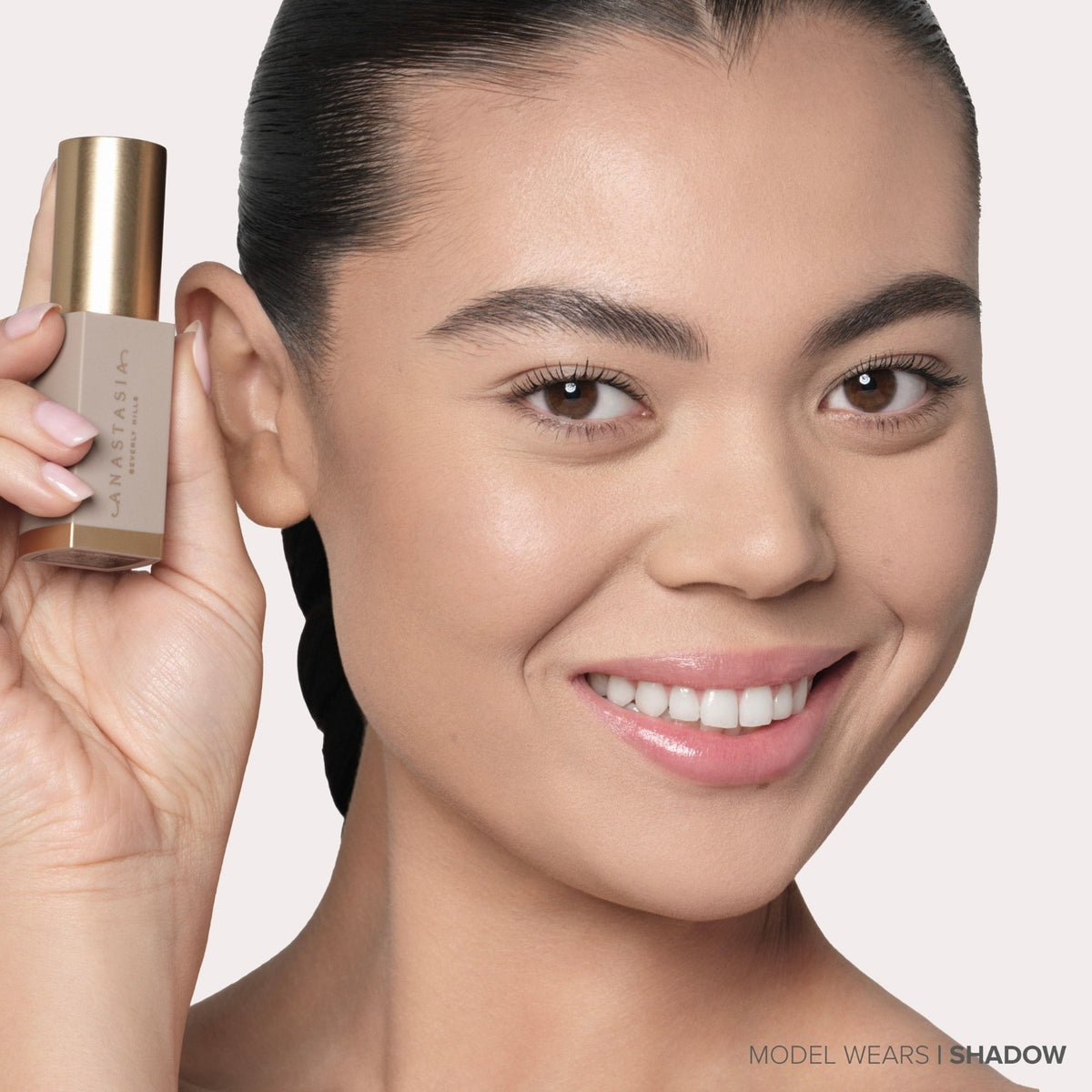Anastasia Beverly Hills Smooth Blur Contour Stick - model wearing Shadow