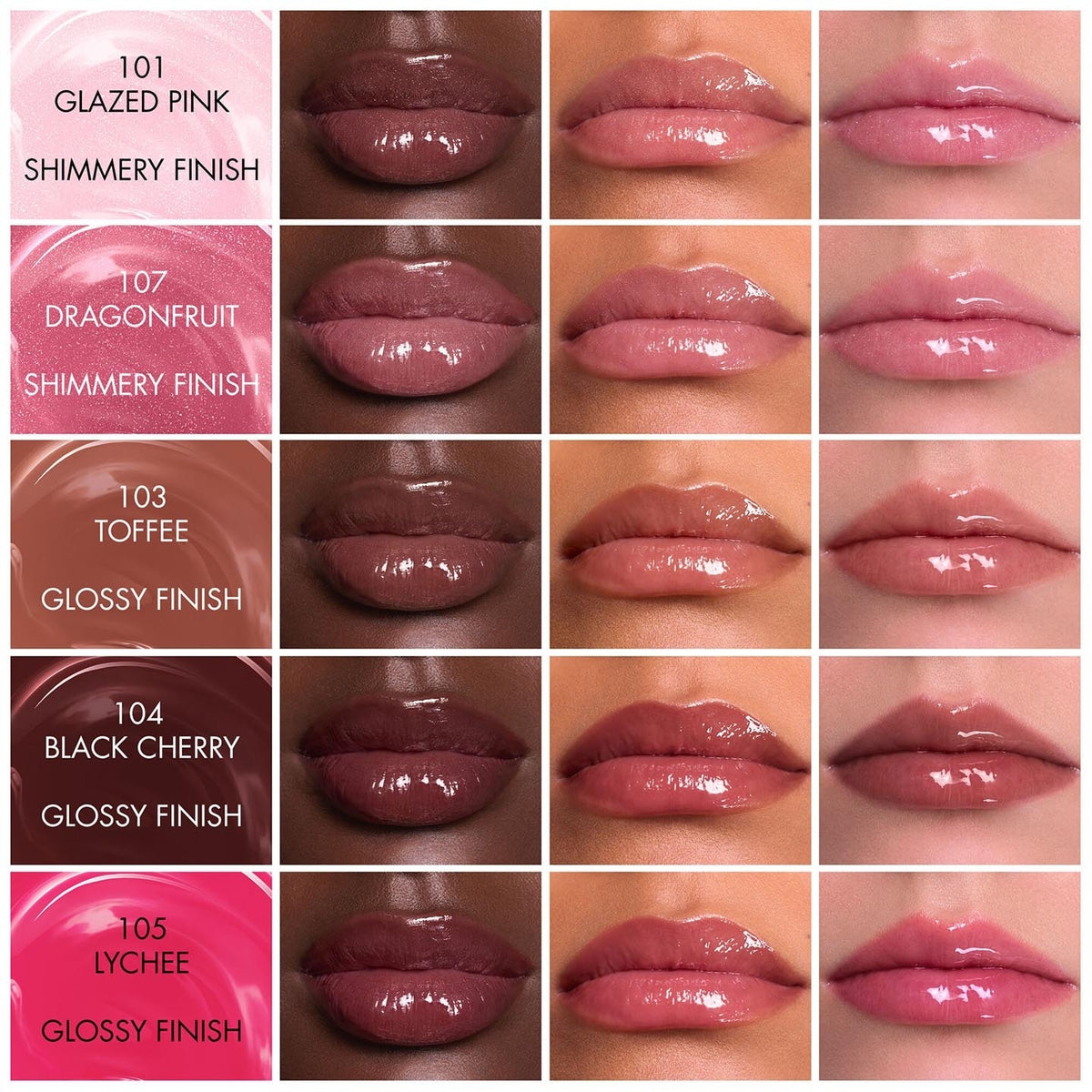 Dior Addict Lip Glow Butter - shade chart