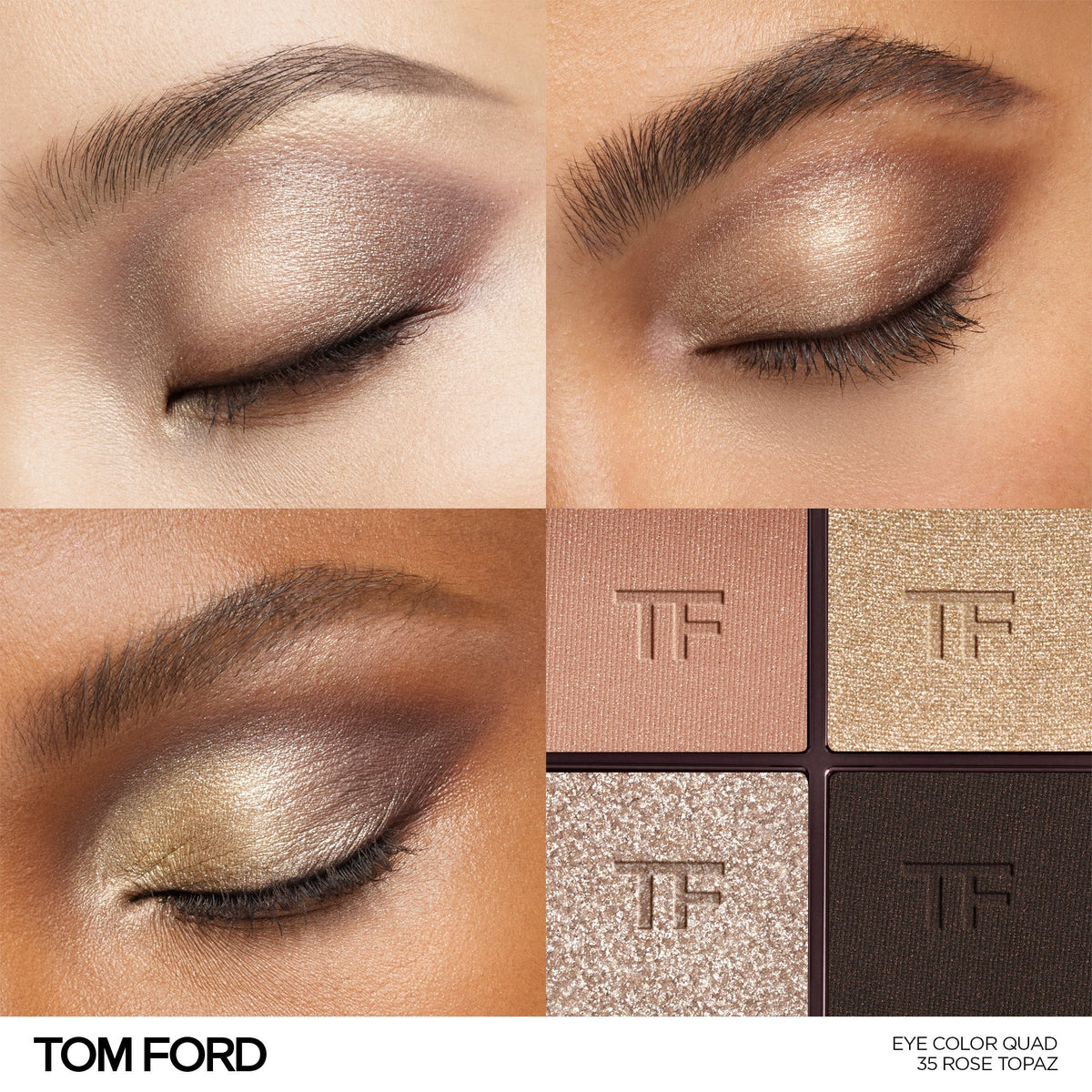 Tom Ford Runway Eye Color Quad - 35 Rose Topaz eye looks and shades